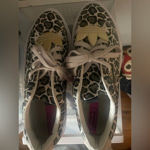 Adidas leopard print wedge sneakers